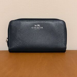 COACH Black Leather Wristlet